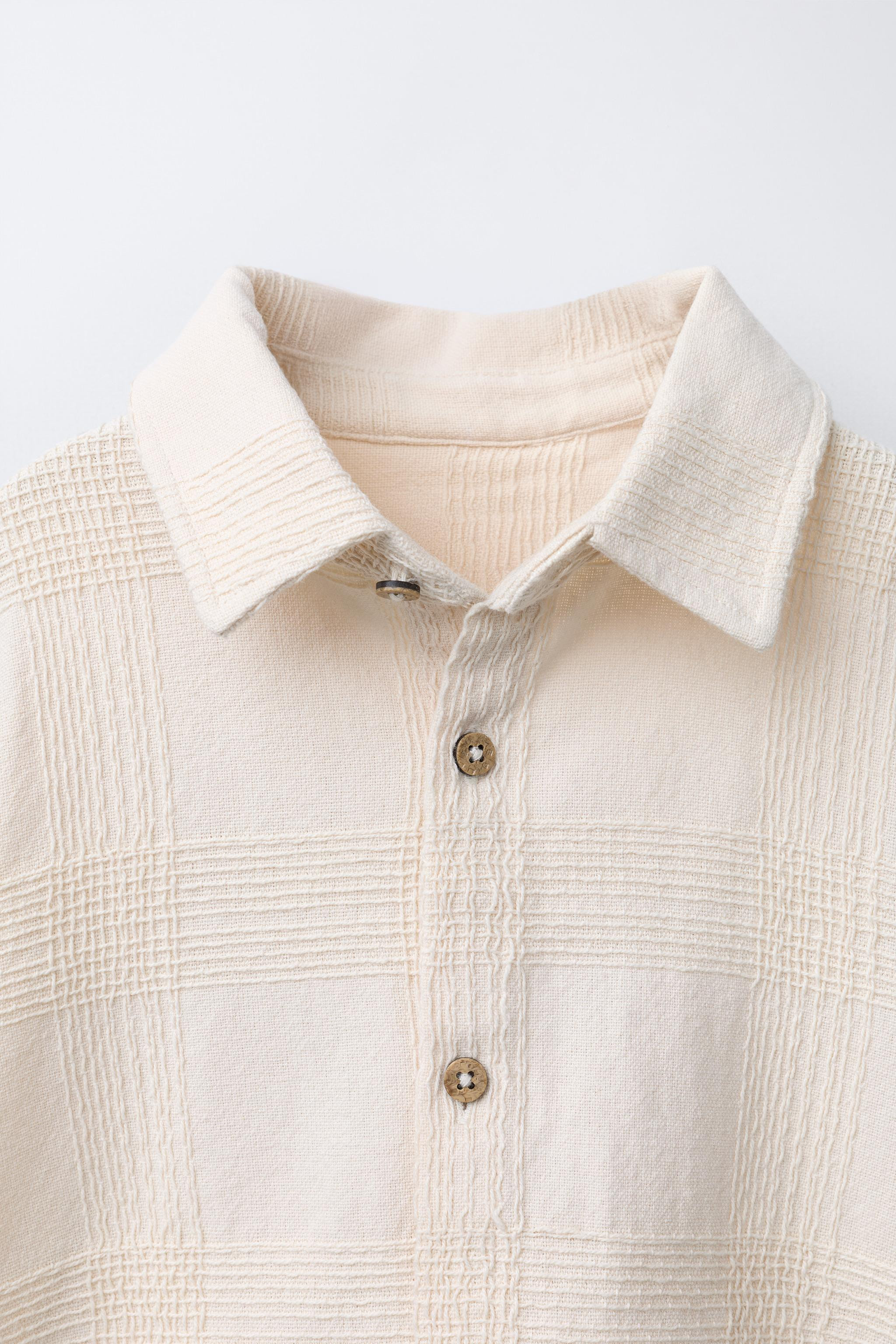 ADJUSTABLE SLEEVE TEXTURED SHIRT | Zara US