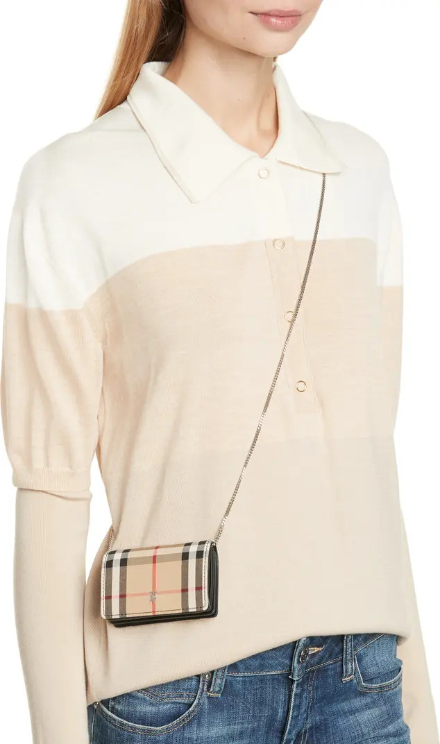 Vintage Check Card Case with Detachable Strap | Nordstrom