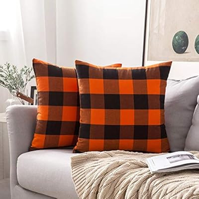MIULEE Pack of 2 Buffalo Check Retro Checker Plaids Accent Fall Throw Pillow Covers Cotton Linen ... | Amazon (US)