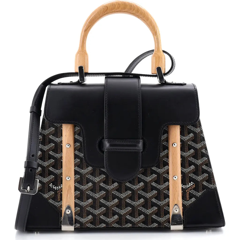 Pre-Owned Goyard Saigon Top Handle Bag Coated Canvas with Leather PM in Black at Nordstrom, Size Small | Nordstrom