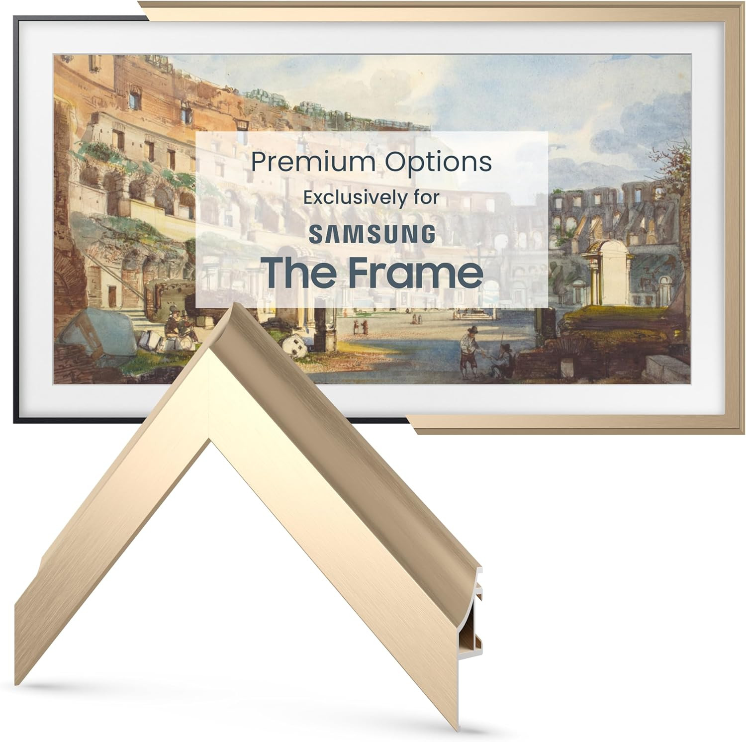 Frame My TV Deco TV Frames Alloy Scoop - Pale Gold Bezel Compatible ONLY with Samsung The Frame T... | Amazon (US)