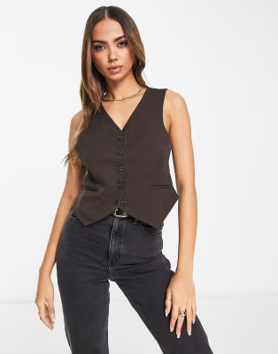 Monki 3 piece vest in brown - part of a set | ASOS (Global)