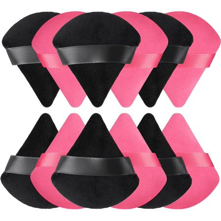 Powder Puff Face Soft Triangle Makeup Puff (12PCS Black&Rose) | Walmart (US)