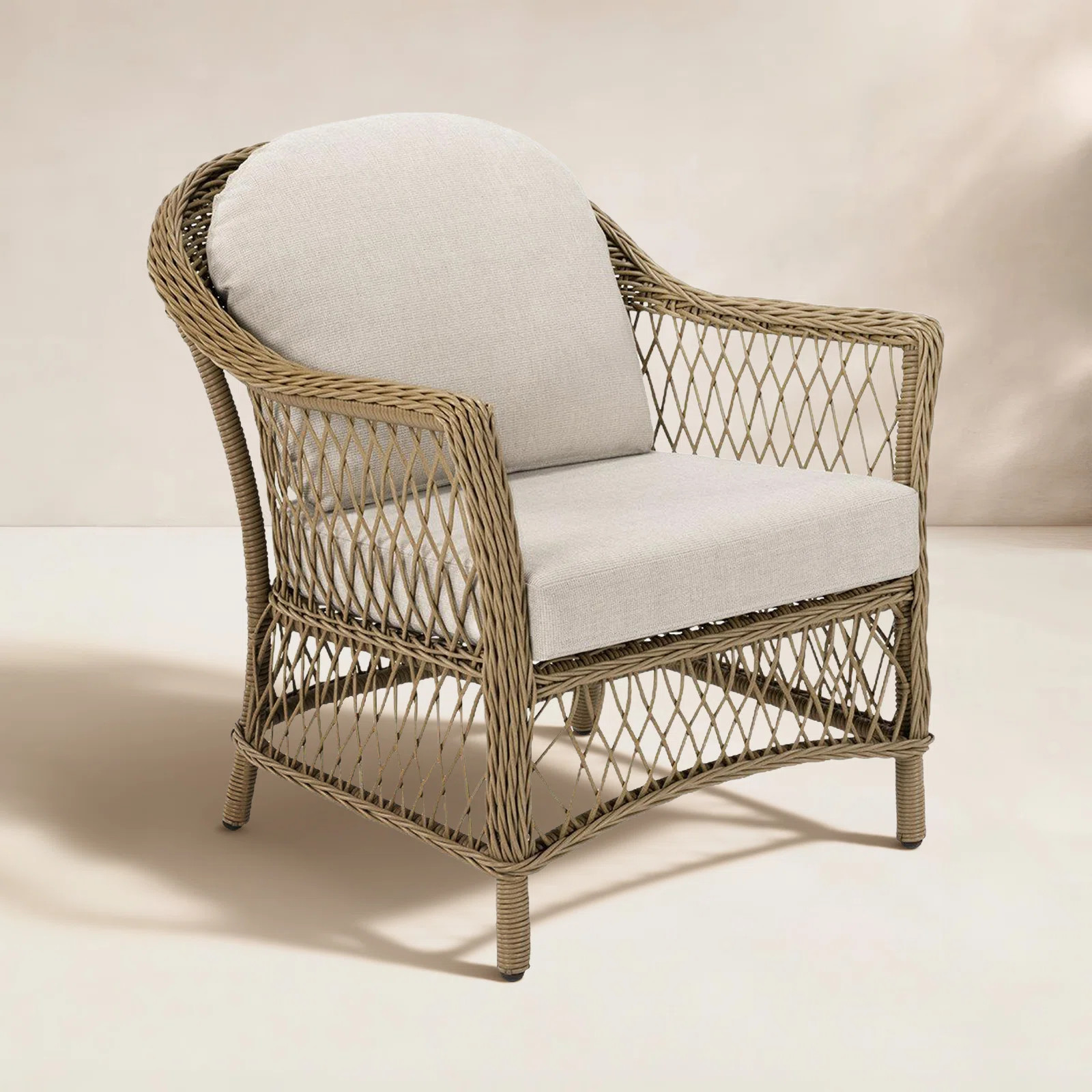 Kyla Lindenwold 2-Pack Wicker Patio Single Sofas With Beige Cushions (Set of 2) | Wayfair North America