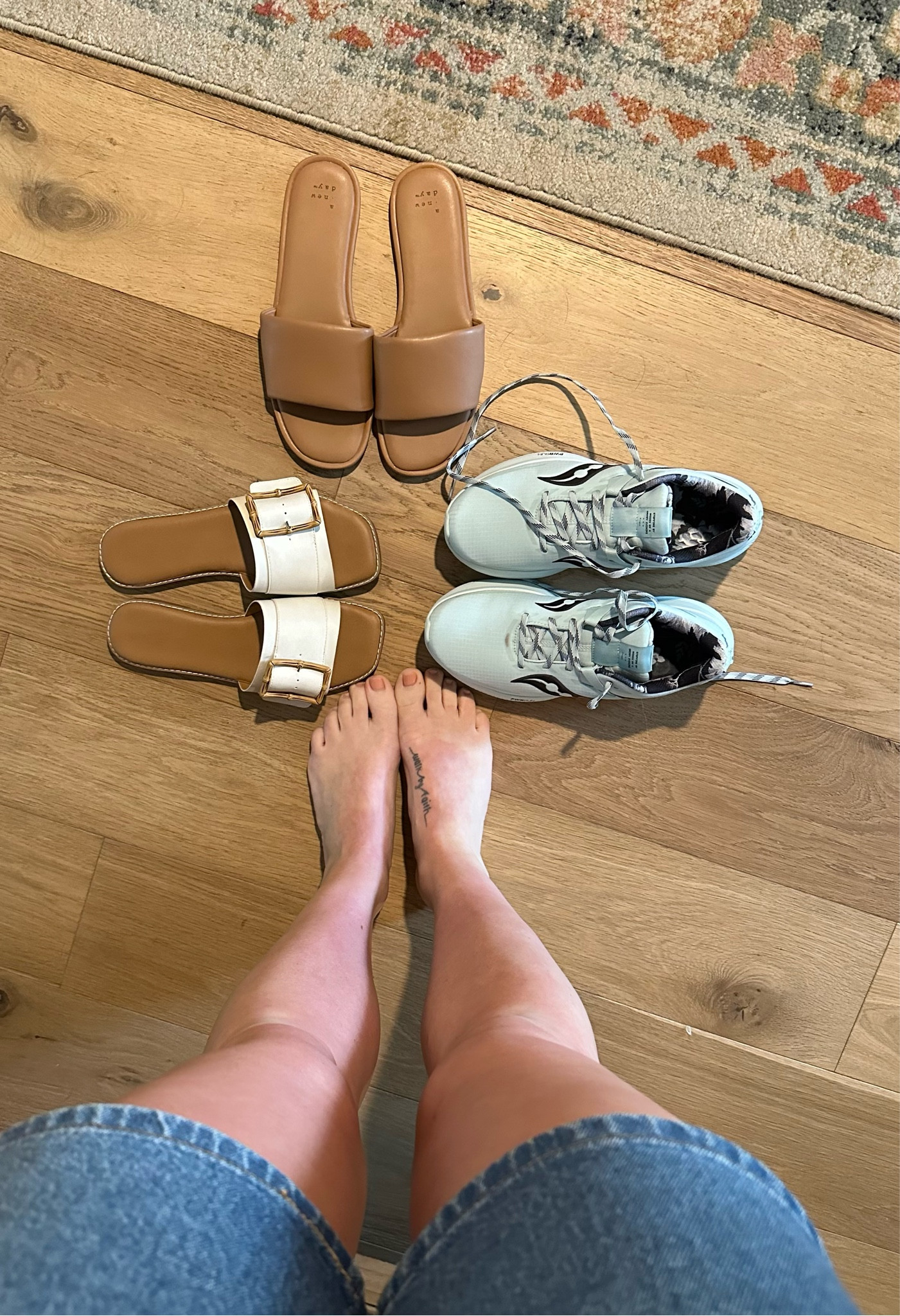 Summer = new shoes!!! Sandals are $24.99 and $19.99 and tennis shoes are under $100!! 🤍🩵🖤

#LTKunder100 #LTKGiftGuide #LTKunder50