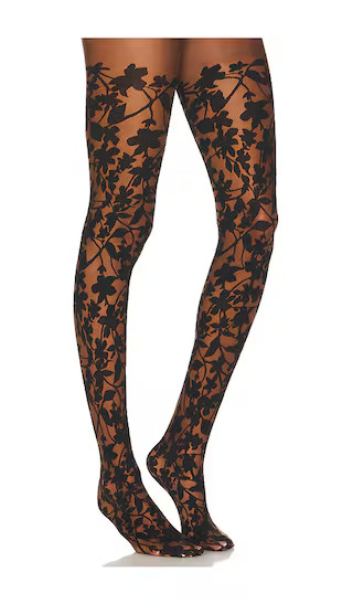Graphic Flower Tights in Umber & Black | Revolve Clothing (Global)