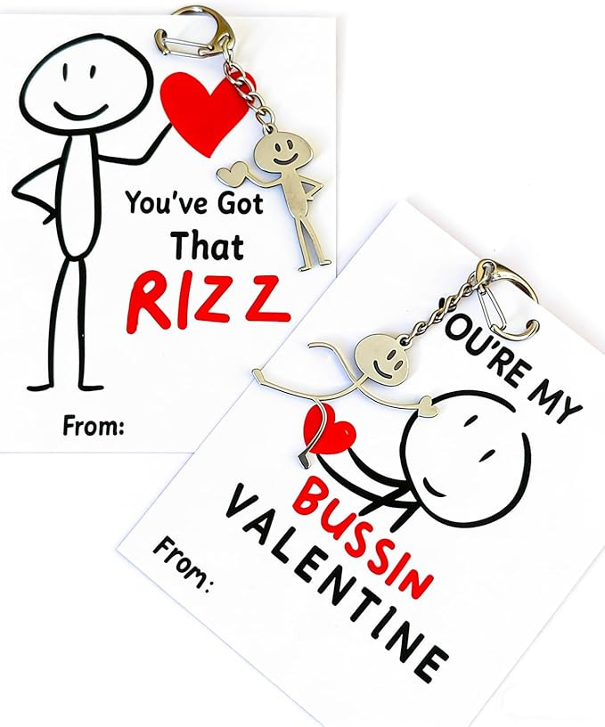 Valentines Day Gifts for Kids - 24 Pack Keychains with Slang Kids Valentine's Day Cards, Teen Twe... | Amazon (US)