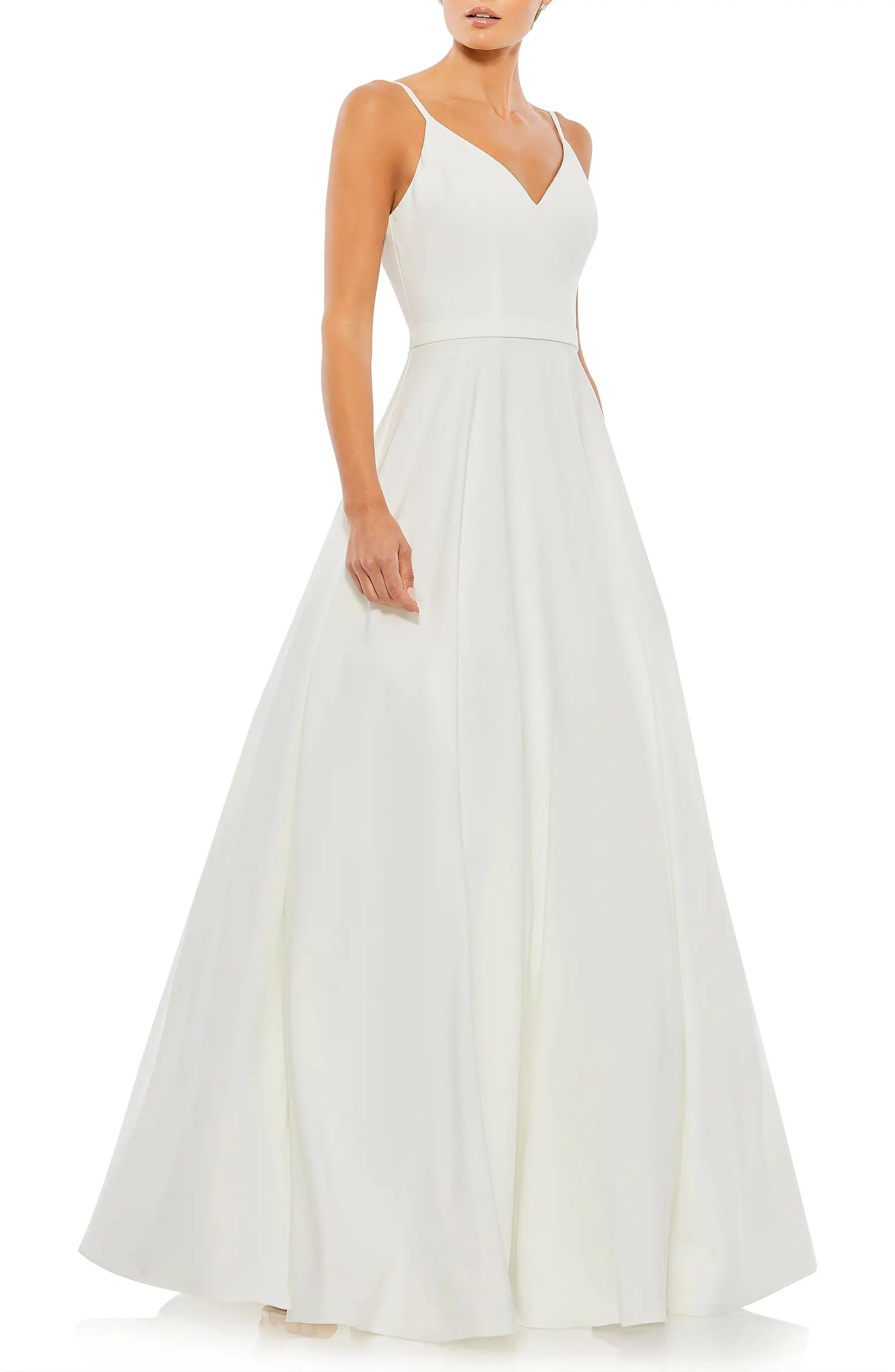 Classic  Sleeveless A-Line V-Neck Ballgown | Nordstrom