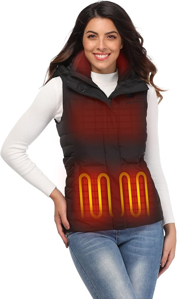 ORORO Women's Heated Vest with 90% Down Insulation and Detachable Hood (Battery Included) | Amazon (US)