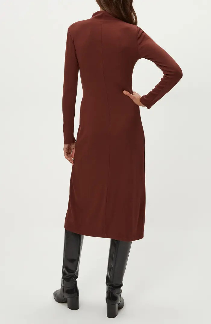 Michael Stars Tish Twisted Mock Neck Long Sleeve Midi Dress | Nordstrom | Nordstrom
