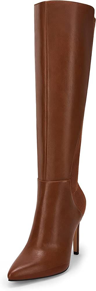 Rilista Womens Knee High Boots Sexy Pointed Toe Stiletto Heel Boot Leather Zipper Riding Boots Dr... | Amazon (US)