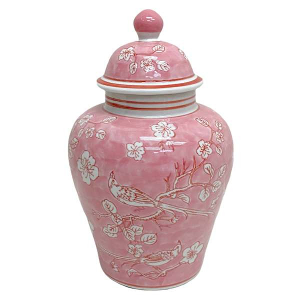 Pink Cermaic Ginger Jar, 11" | At Home