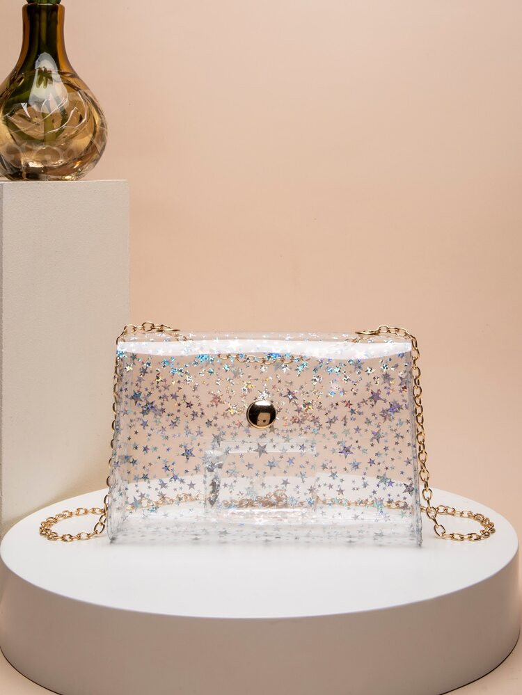 Clear Star Pattern Chain Square Bag
       
              
              $6.00           
       ... | SHEIN