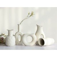 Abstract White Flower Vase | Decorative Vase, Minimalist Vases For Flowers, Pampas Grass, Pot | Etsy (US)