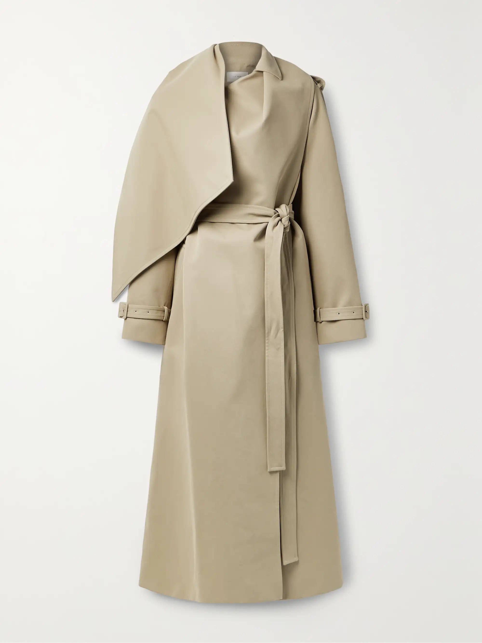 Hellen belted draped cotton-blend gabardine trench coat | NET-A-PORTER (UK & EU)