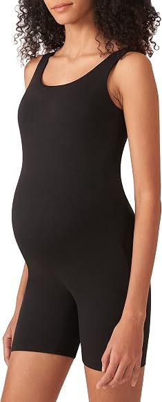 POSHDIVAH Women's Maternity Bodysuit Pregnancy Shapewear Double Lined Sleeveless Tank Top Shorts ... | Amazon (US)