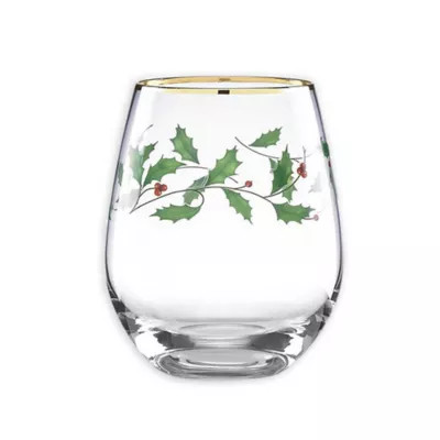 Lenox® Holiday Decal Stemless Wine Glasses (Set of 4) | Bed Bath & Beyond | Bed Bath & Beyond