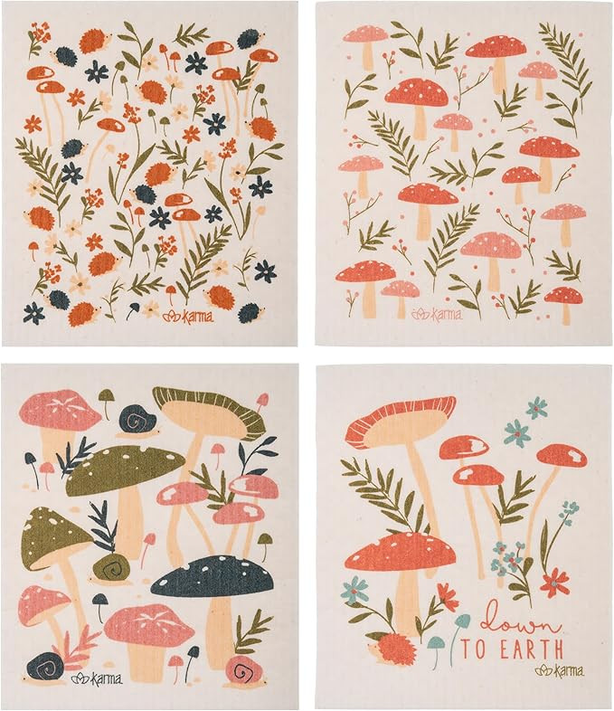 Karma Swedish Dishcloths S/4 Mushroom | Amazon (US)