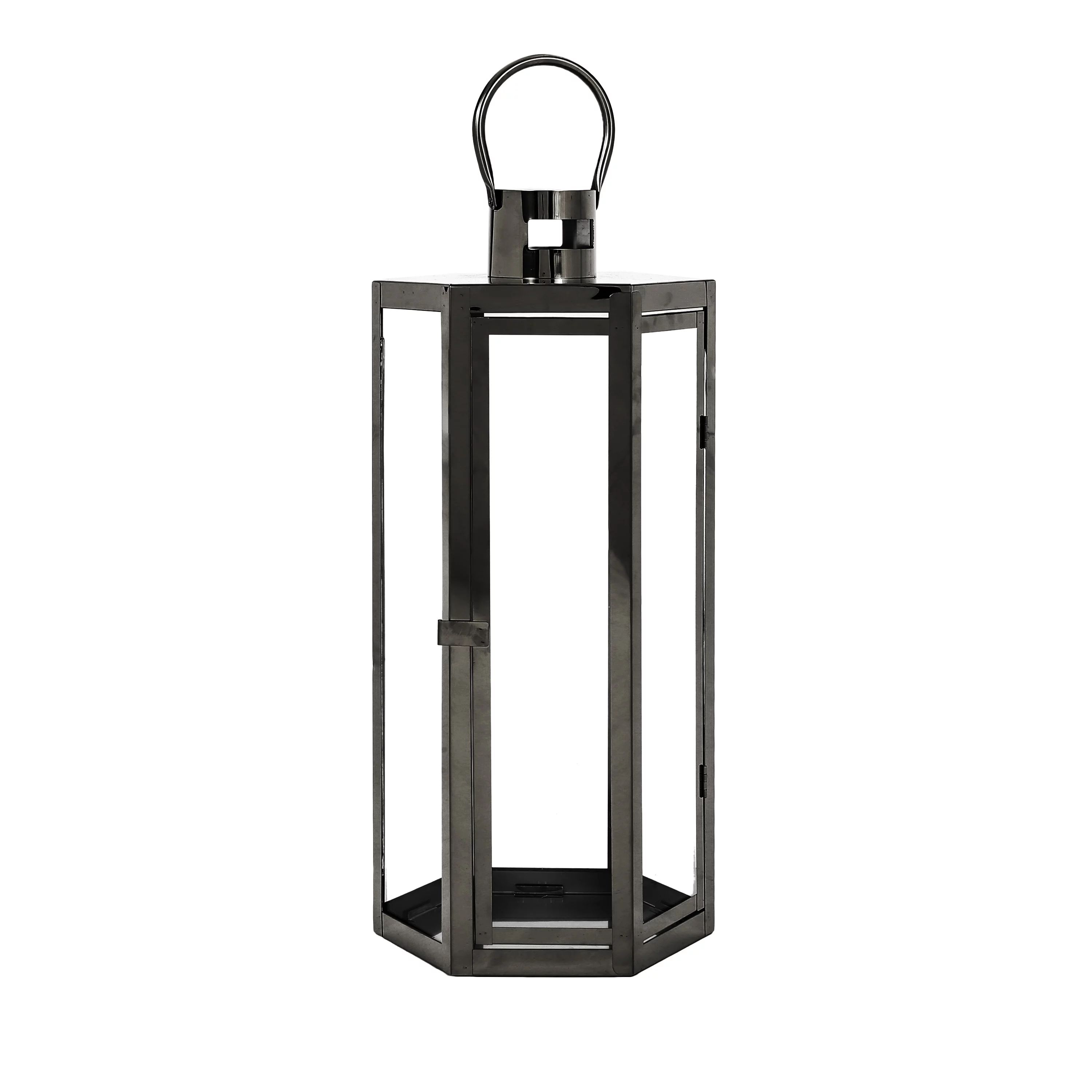 Brianna Stainless Steel Outdoor 23" Lantern, Black | Walmart (US)