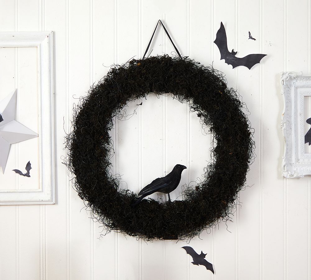 Halloween Black Raven Twig Wreath | Pottery Barn (US)