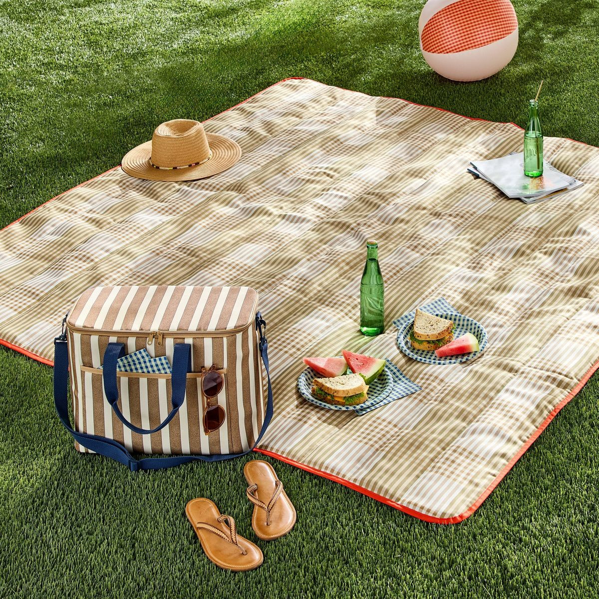 Soft Sided Cooler Sour Cream/Toffee Stripe - Hearth & Hand™ with Magnolia | Target