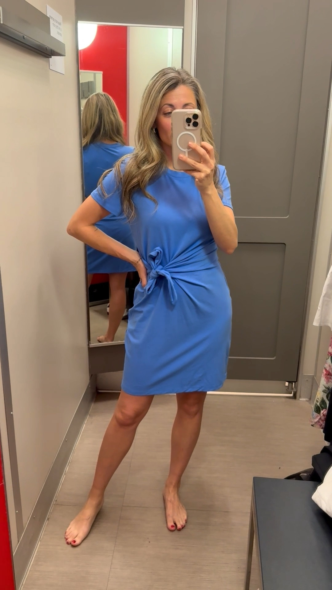 THE prettiest side tie waist dress from A New Day Target y’all! I mean, it really is the prettiest color and super flattering! And perfect length for us mamas! Wearing an XS! 

#LTKOver40 #LTKPetite #LTKootd