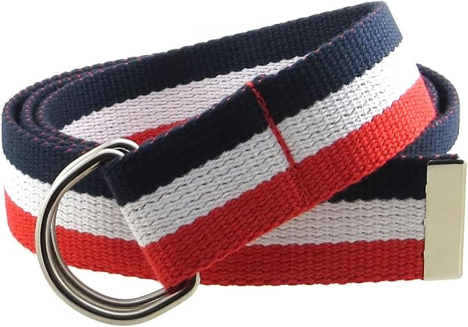BC Belts Canvas Web Belt for Men & Women - 1.25” Adjustable D-Ring Buckle, Double Ring Military... | Amazon (US)