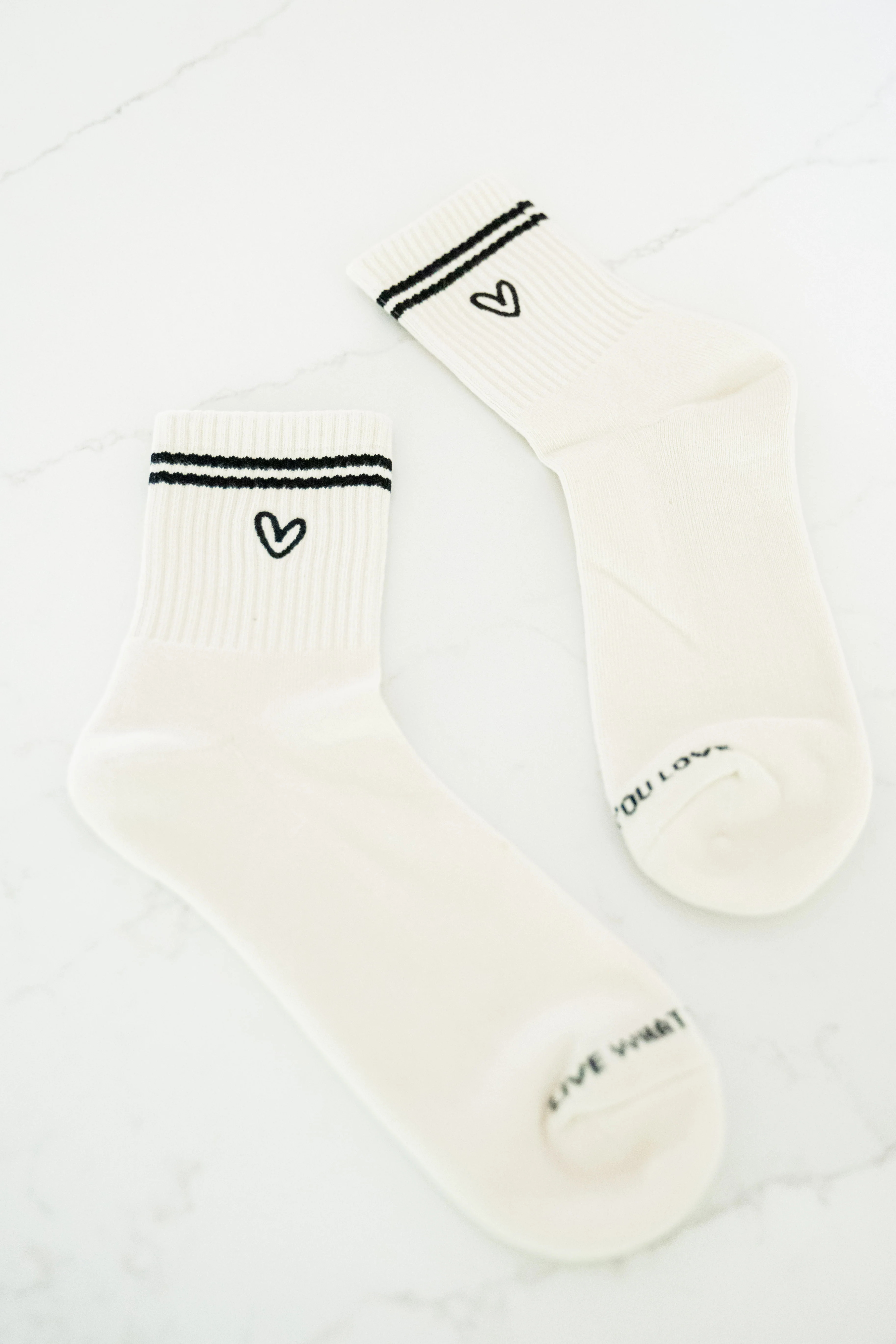 Live What You Love: Cozy Creme Socks With Hearts | House of Shan
