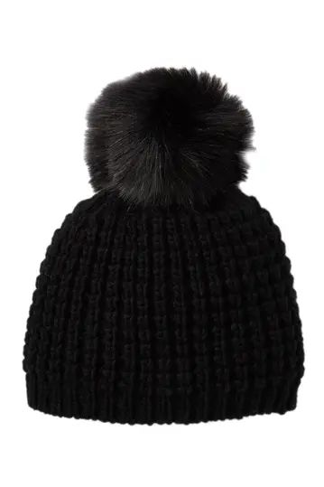 Faux Fur Pompom Classic Beanie | Nordstrom Rack