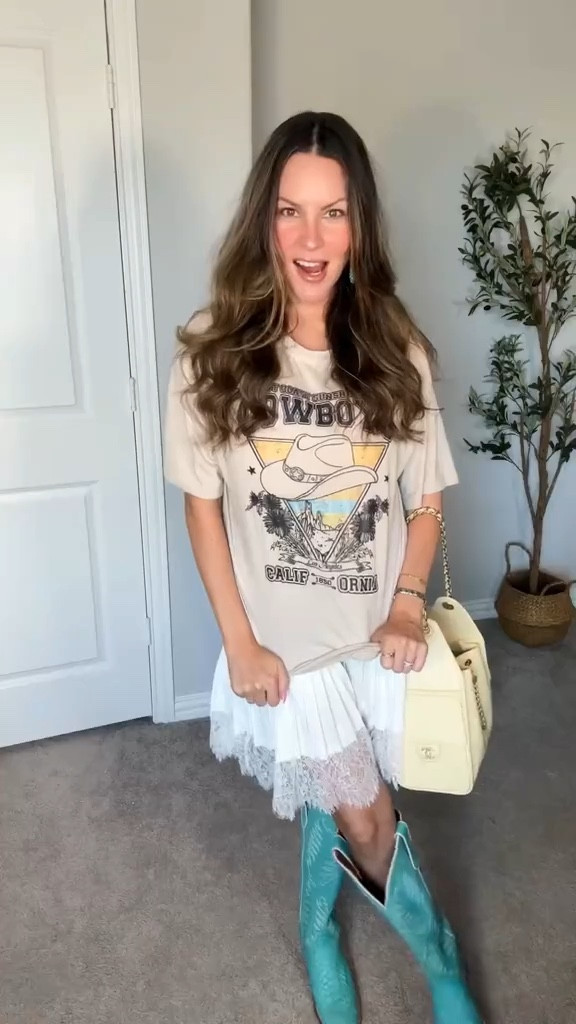 Lace & boots ✨ These boots are a dream, and the lace skirt adds the perfect cool-girl touch 🤍👢

#LTKStyleTip #LTKFindsUnder100 #LTKSeasonal