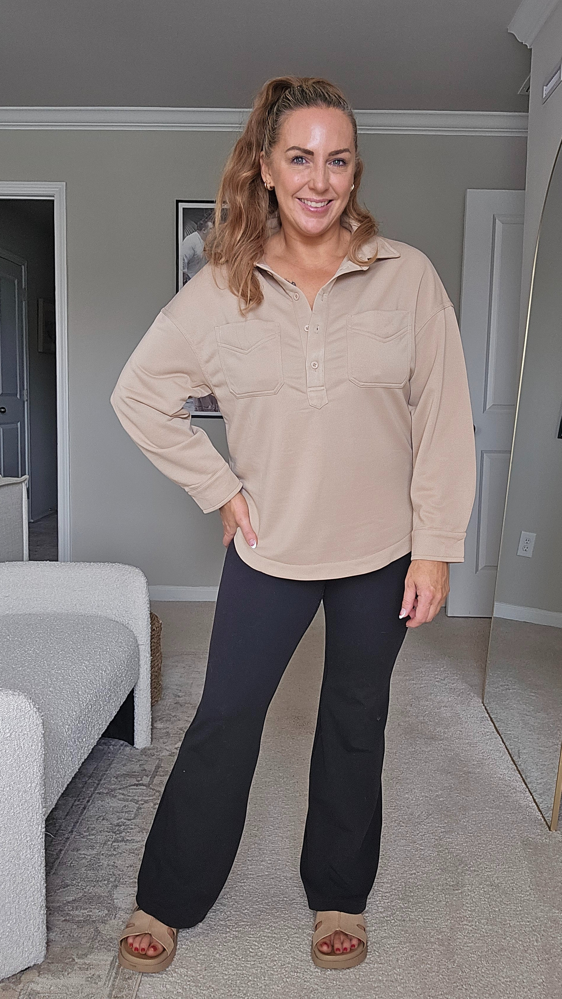 Easy, laid-back, and effortlessly put together. The neutral tone and pocket detail make this a timeless everyday staple.@fisoew#neutralstyle #casualwear #ltkfinds

#LTKActive #LTKOver40 #LTKootd