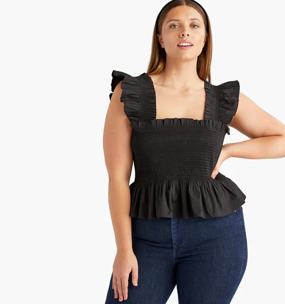 The Paz Nap Top - Black Poplin | Hill House Home