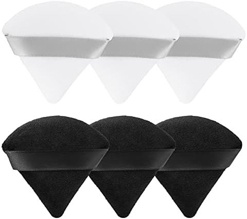 MOTZU 6 Pieces Pure Cotton Powder Puff, Made of Cotton Velour in Triangle Wedge Shape Designed fo... | Amazon (US)