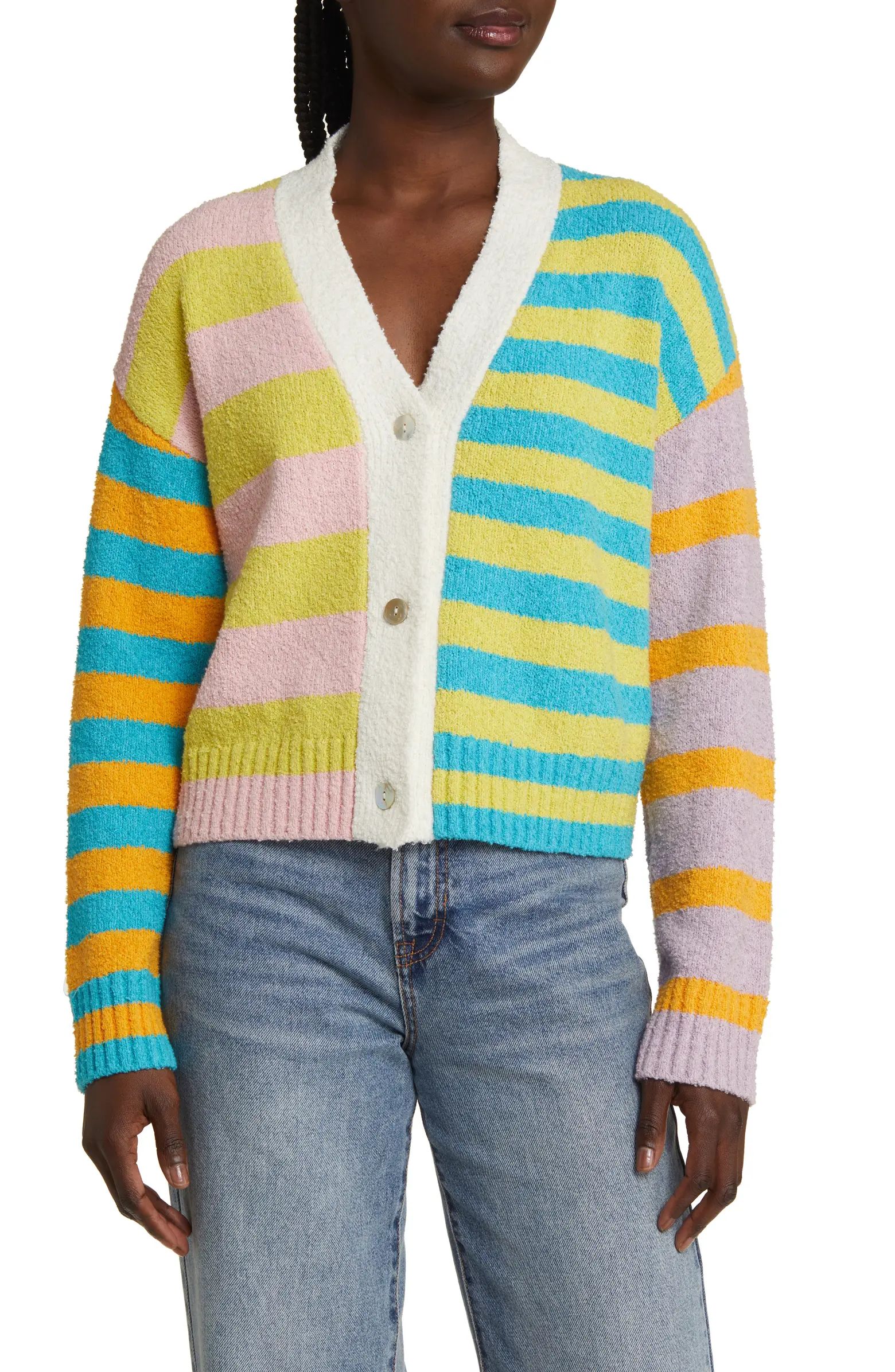 Geneva Stripe Cotton Blend Cardigan | Nordstrom