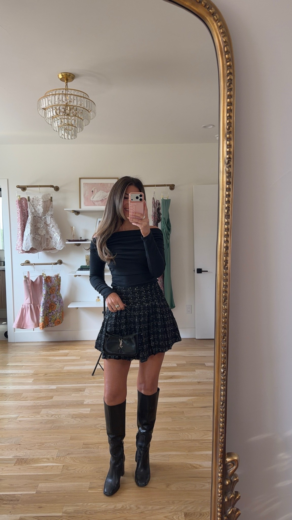 black off-the-shoulder top with a tweed mini skirt VICI fall and winter special occasion outfit 🖤

I’m 5’4” and wearing my usual smalls/2

fall outfits, fall dresses, autumn outfits, sweater dresses, midi dresses, long sleeve dresses, casual outfits, thanksgiving outfits, family photo outfits, date night outfits, work outfits, fall fashion, autumn fashion, cozy outfits, transitional outfits, neutral outfits, everyday outfits, weekend outfits, women’s fashion, affordable dresses

#LTKSeasonal #LTKootd #LTKgrwm