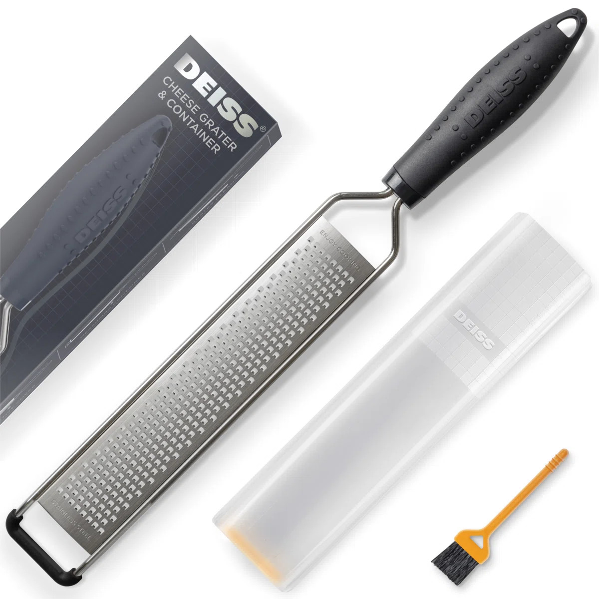 Deiss Lux Fine Grater & Lemon Zester, Stainless Steel Parmesan Cheese Grater Handheld | Wayfair North America