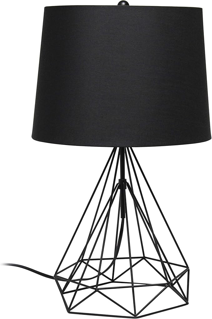 Elegant Designs LT1054-BLK Modern Geometric Wired Metal Hollowed Out Table Lamp, Black | Amazon (US)