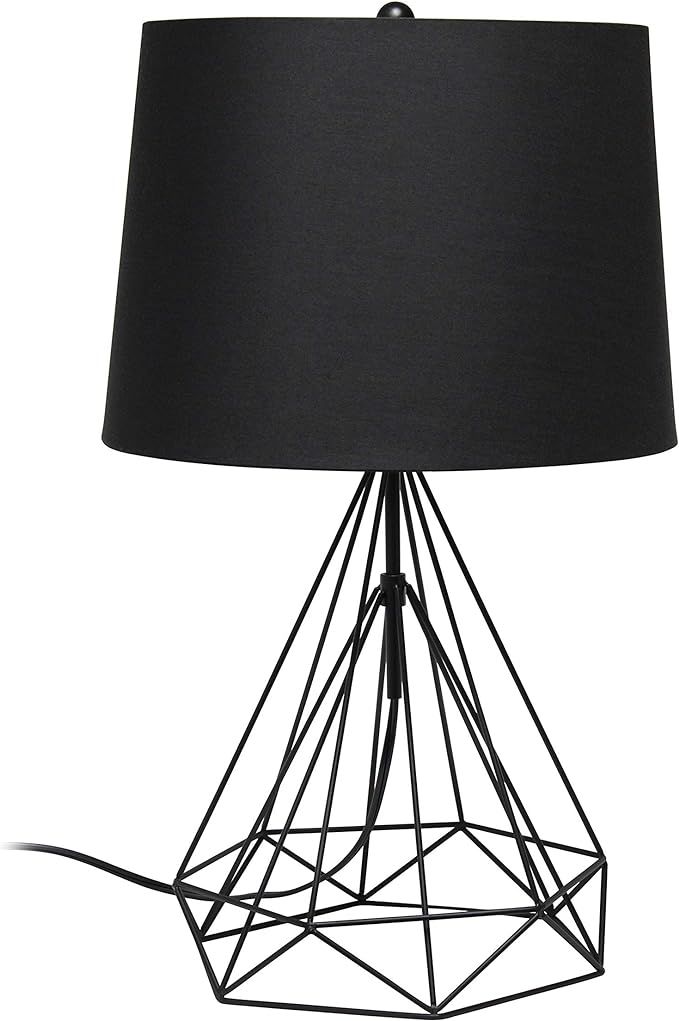 Elegant Designs LT1054-BLK Modern Geometric Wired Metal Hollowed Out Table Lamp, Black | Amazon (US)