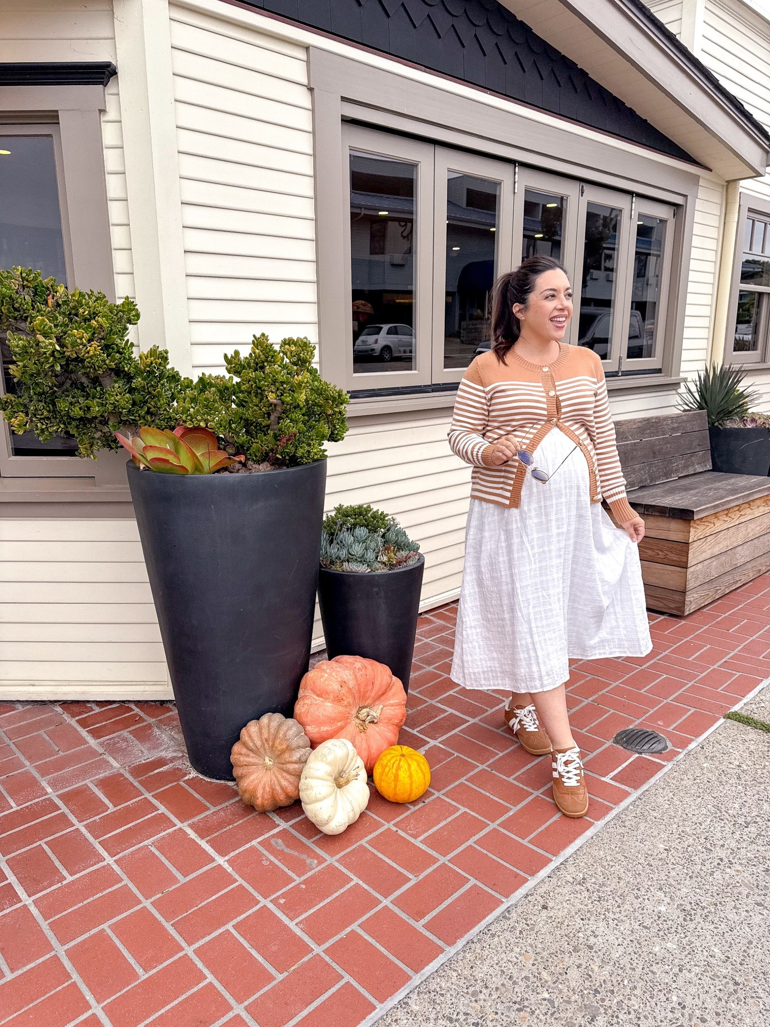 Heading into fall and winter an adorable cardigan always looks cute over a skirt or dress and makes fall dressing for maternity so much easier

#LTKStyleTip #LTKBump #LTKShoeCrush