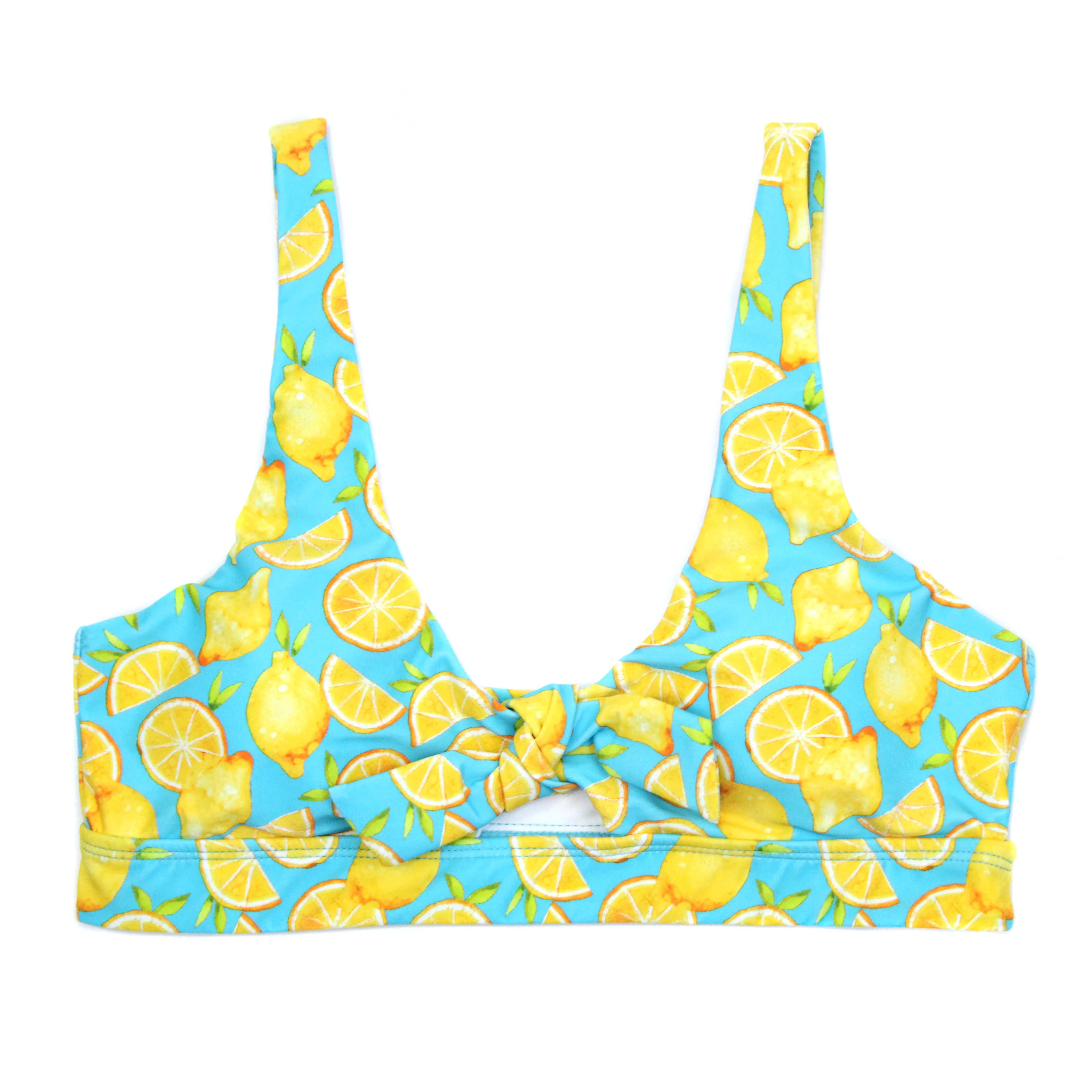 Women's Tie Bikini Top - "Lemons" | SwimZip