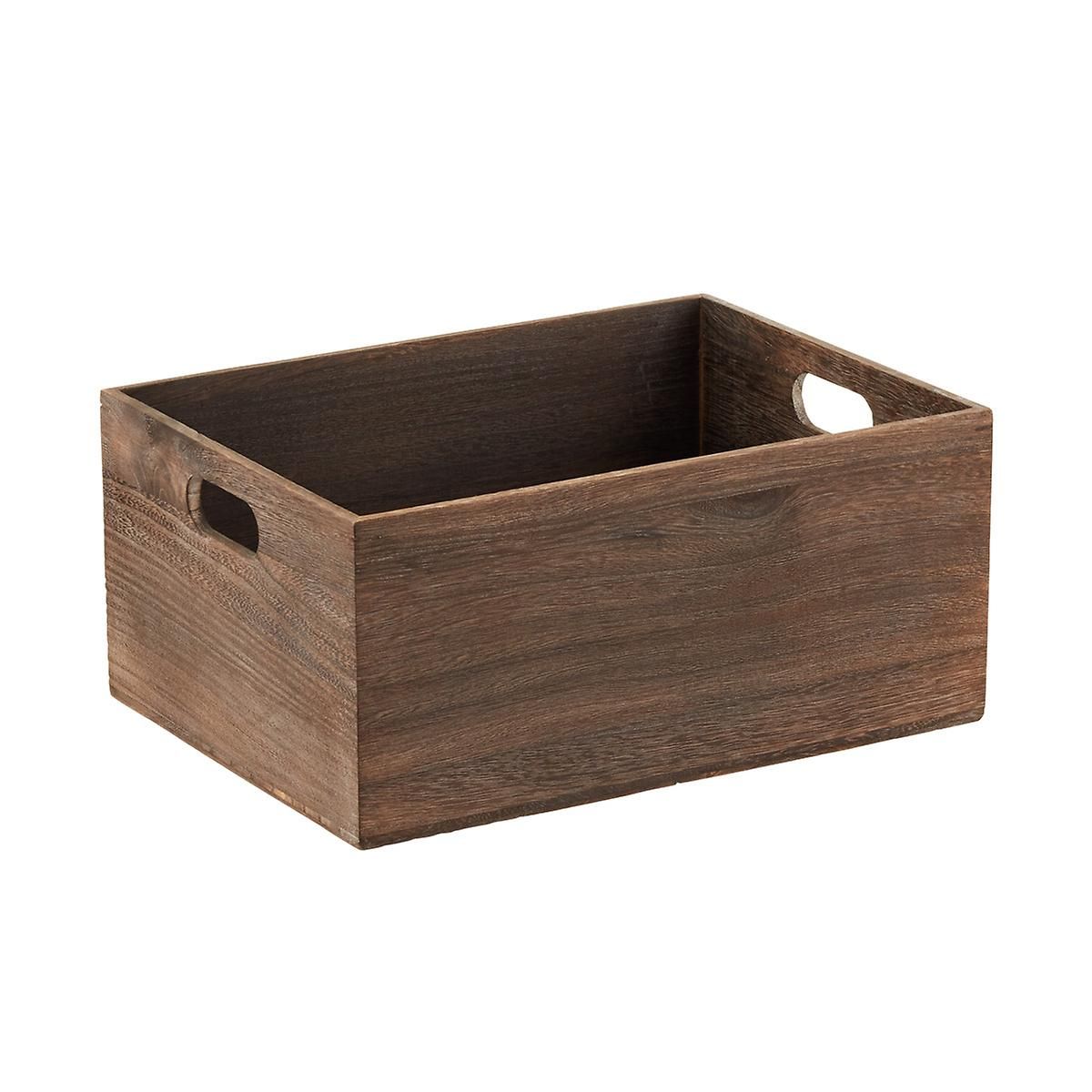 Feathergrain Wooden Storage Bins with Handles | The Container Store