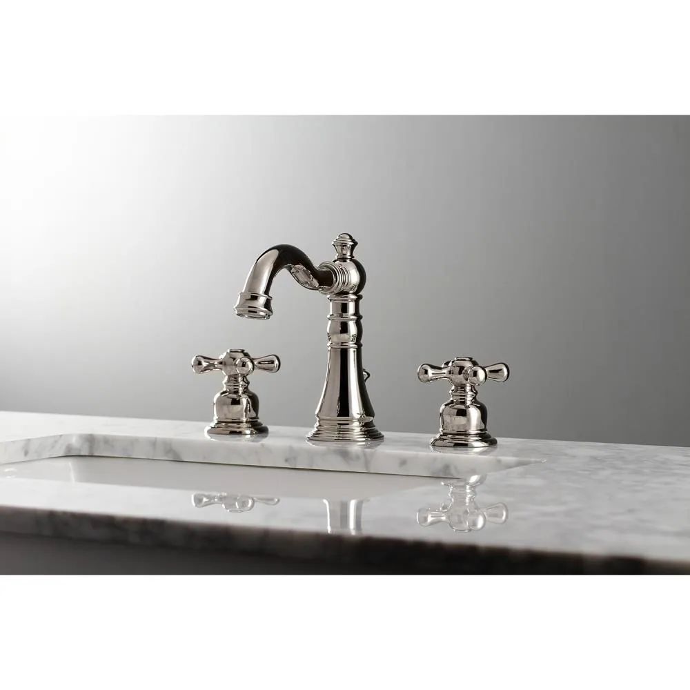 Kingston Brass American Classic Polished Nickel 2-handle 8-in widespread Mid-arc Bathroom Sink Fa... | Lowe's