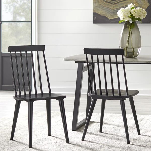 Helenville Solid Wood Slat Back Side Chair (Set of 2) | Wayfair North America