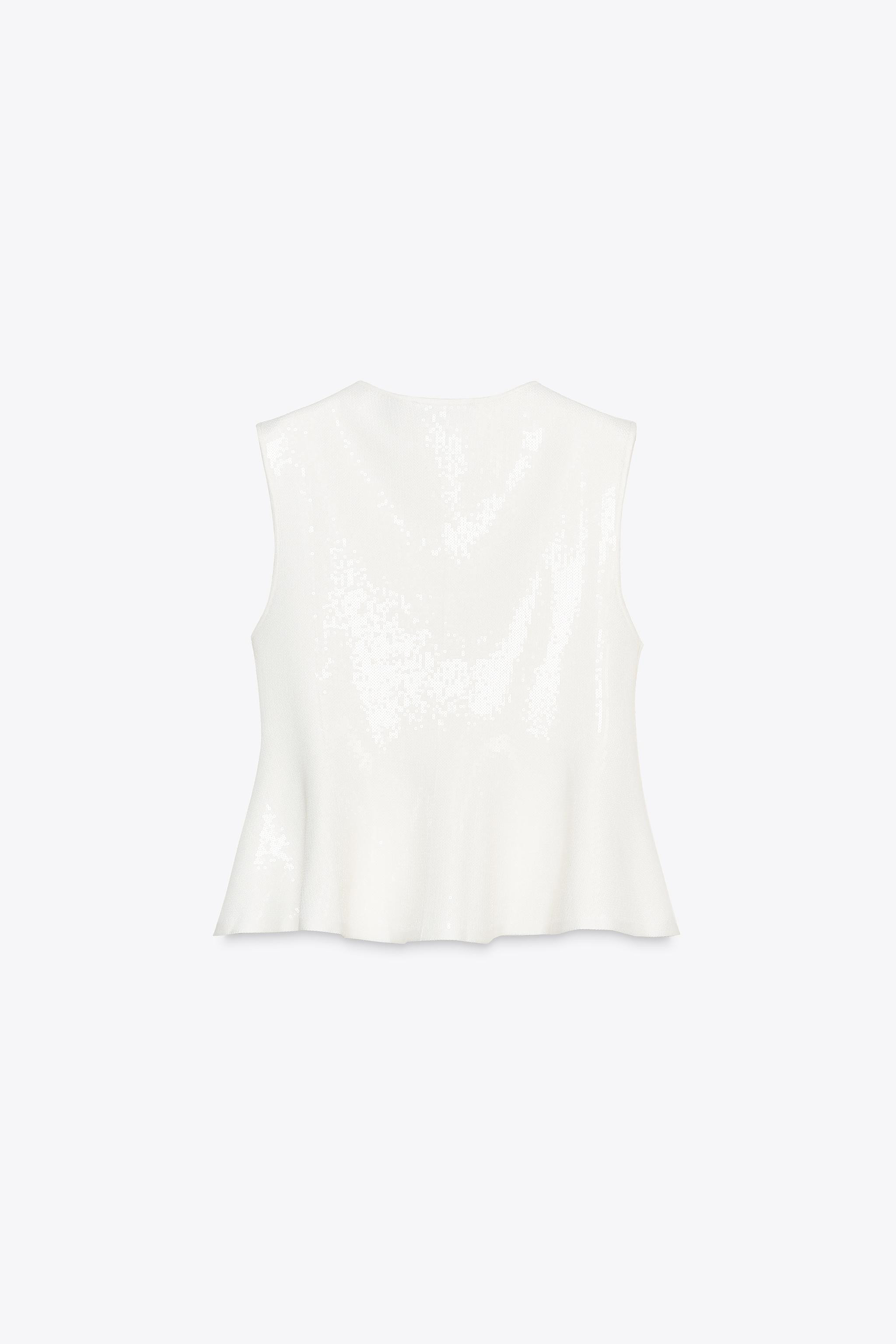 SEQUIN KNIT PEPLUM TOP | Zara US