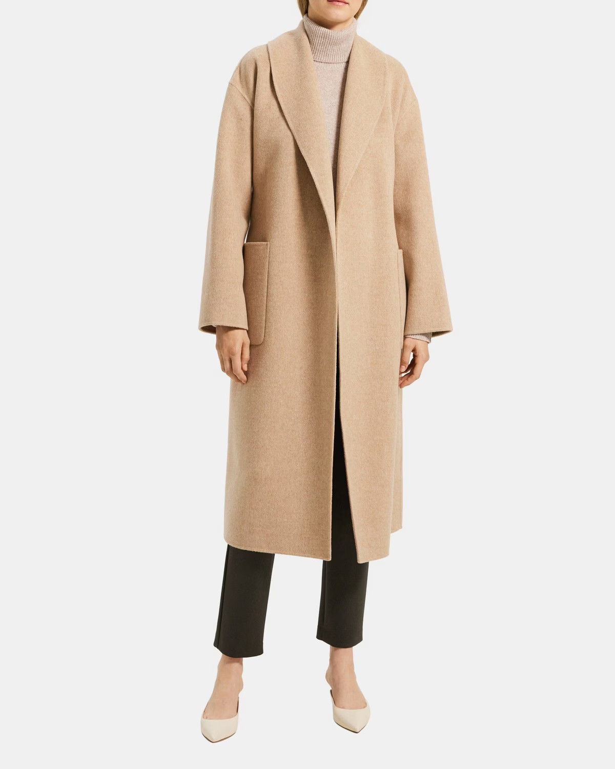Robe Coat in Double-Face Wool-Cashmere | Theory Outlet