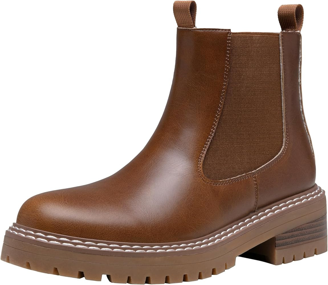 Jeossy Women's 9605 Chelsea Ankle Boots Slip on Short Booties | Amazon (US)