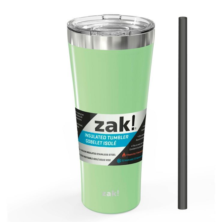Zak Designs 20 30 oz. Stainless Steel Tumbler Vacuum Insulated Splash-Proof Slide Lid Alpine Trav... | Target