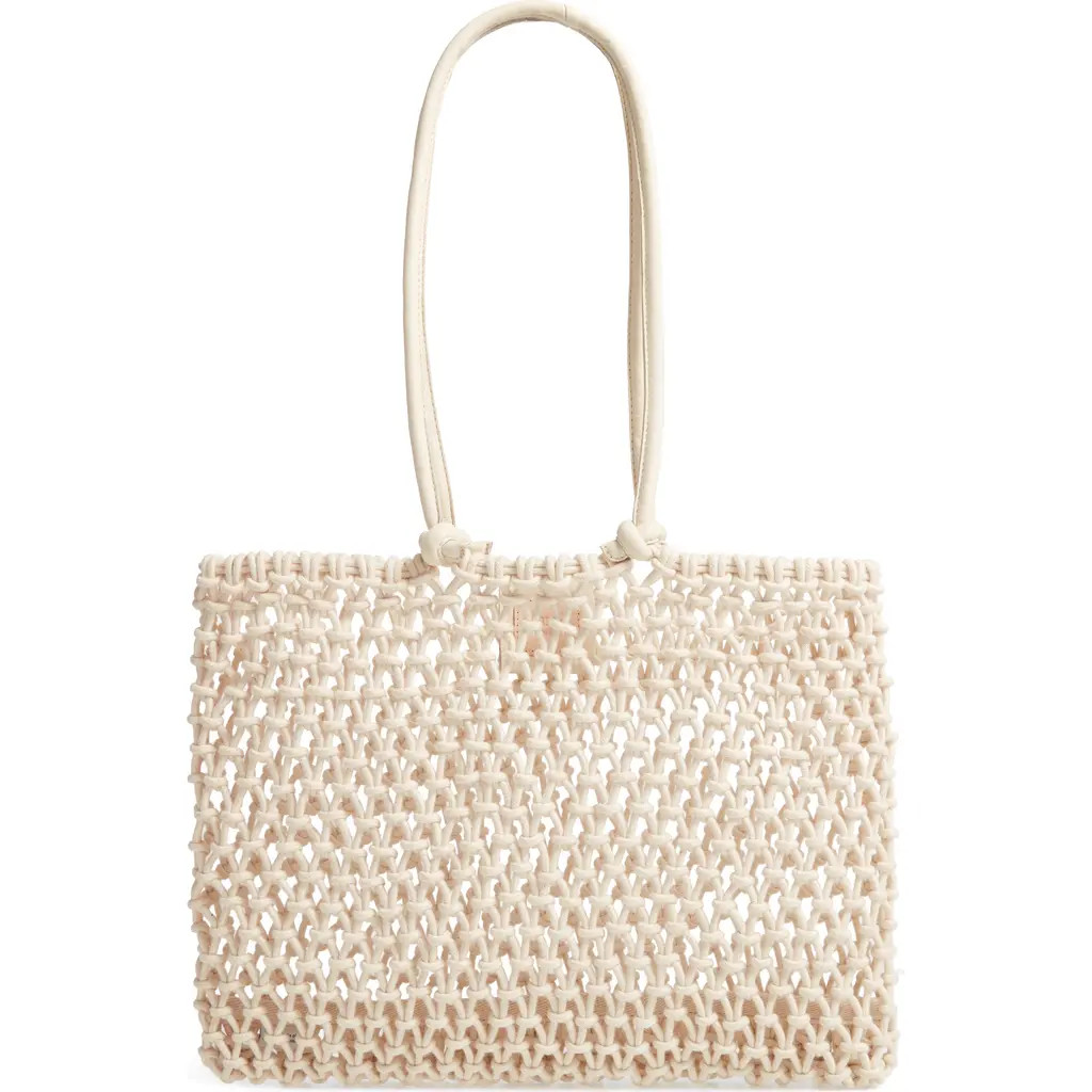 Clare V. Sandy Woven Market Tote in Natural at Nordstrom | Nordstrom