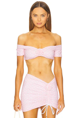 Bananhot Stefan Top in Peach Polka from Revolve.com | Revolve Clothing (Global)