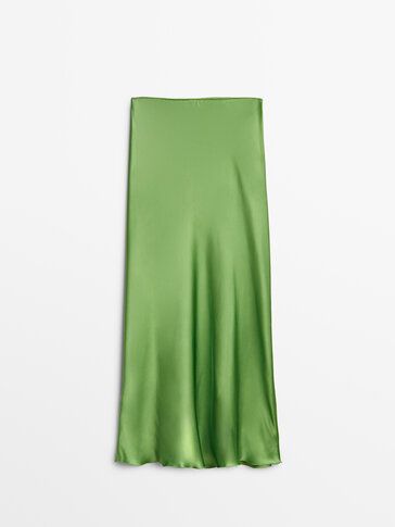 Long camisole satin skirt - Massimo Dutti | Massimo Dutti (US)
